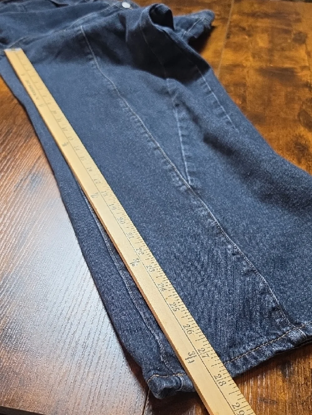CIDER | High Rise Wide Leg Jeans Medium Wash Dark Navy ‎ Paneled Seam Denim | XL
